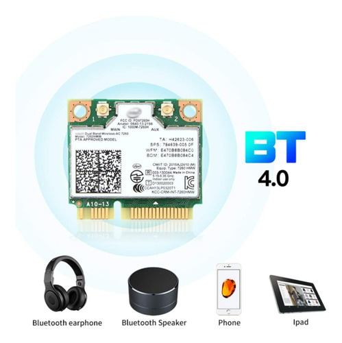 Wi-fi Inalambrico Dual 7260ac Half Mini Pcie 7260hmw