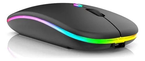 Mouse Inalámbricos Rgb + Cables De Carga Magnético 360 4pzs Negro