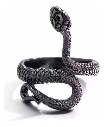 Anillos Vibora Serpiente Color Oscuro Negro Unisex Nuevas