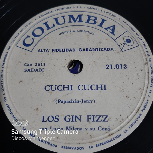 Pasta Los Gin Fizz Con Lucio Milena Columbia C158