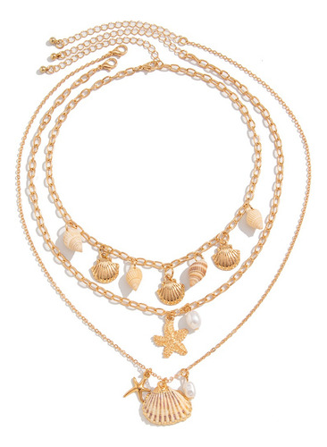 Juego De Collares Con Colgante De Concha Y Concha De Estrell