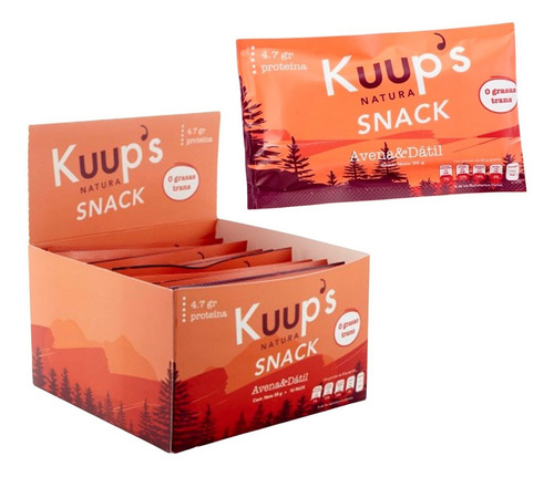 Kuups Natura Barra Snack Avena Dátil 10 Pack Sin Azúcar Natu