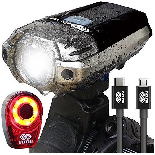 Blitzu Gator 390 Set De Luces Recargables Usb Para Bicicl