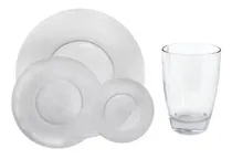 Comprar Set X 24 Vajilla Platos Gema Vidrio Durax Y Vasos Pampa