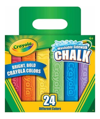 24 Gises Gigantes Sidewalk Chalk Colores Brillantes Crayola