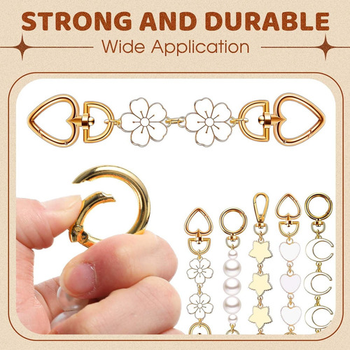 Remuuly 5 Piezas Extensor De Correa De Bolso Dorado Cadena E