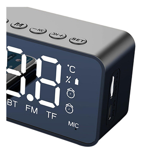 Altavoz Bluetooth Mini Reloj Despertador Doble Pantalla De