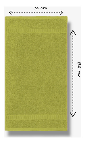 Toalla De Baño Unisex 100% Algodón Amplia Secado Rápido Verde Lisa