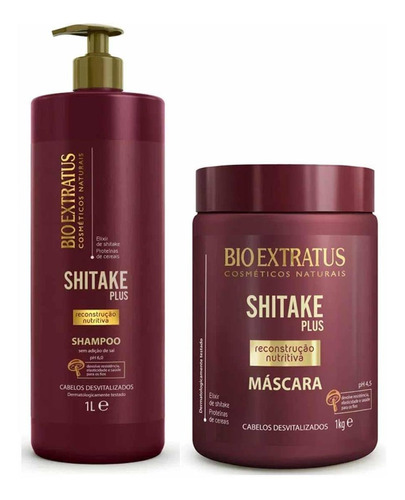 Kit Bio Extratus Shitake Sh1litro E Máscara 1kg