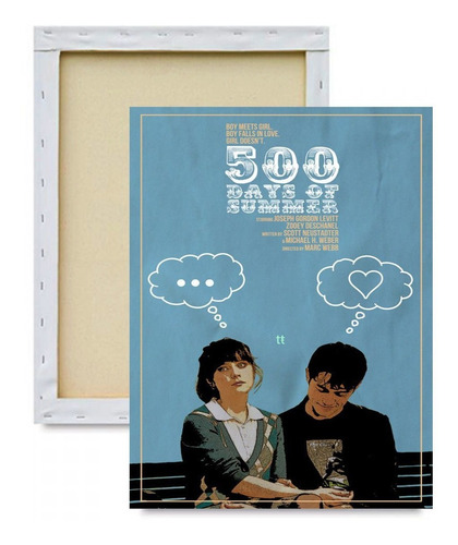 Quadro Filme-500 Dias Com Ela Impresso Em Tela De Pintura