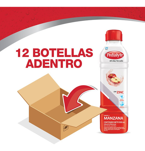 Pedialyte Rehidratante 500 Ml Pack X 12 Un. Manzana Uva