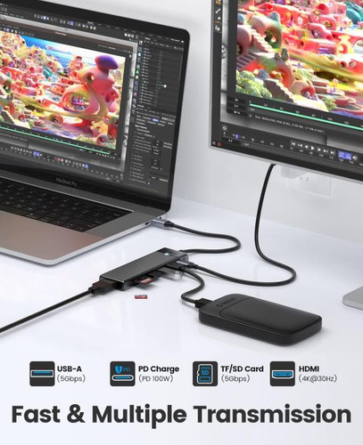 Orico Hub Usb C 7 En 1: Adaptador Y Estación Acoplable