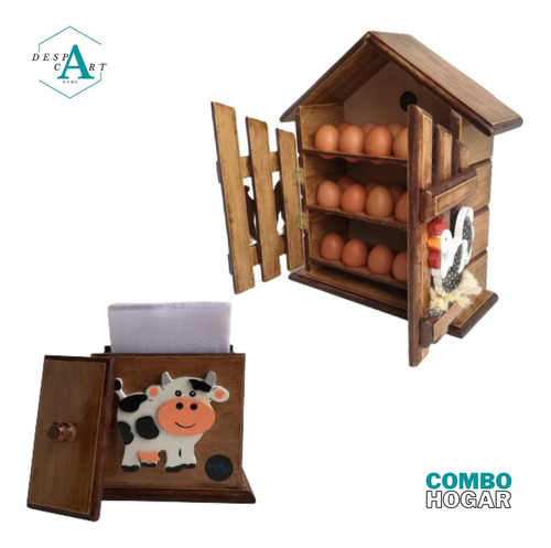 Imagen 3 de 8 de Combo Hogar: Casa Porta Huevos Para 30 Und + Servilletero.