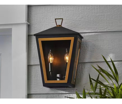 Lampara De Pared Para Exterior 16'' Aplique Farol 2 Luces