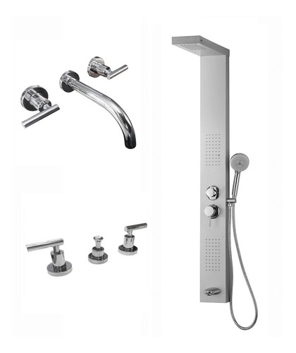 Griferia Hidromet Climb Lavatorio Bidet + Panel Aura Cs6016