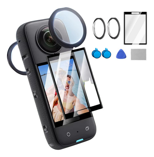 Protetor De Tela + Protetor De Lente Uv Para Insta360 X3 Vibe Shoot