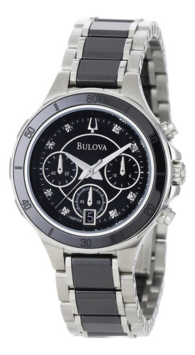 Reloj Mujer Bulova 98p126 Cuarzo Pulso Negro Just Watches