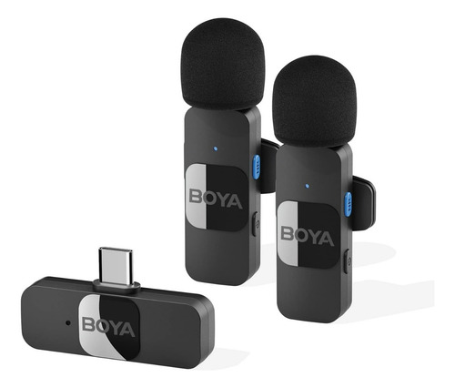 Micrófono De Solapa Boya By-v20 Inalámbrico Para Android Color Black-13