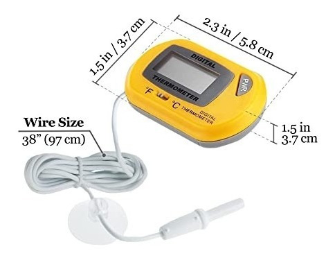 Imagen 3 de 8 de Termómetro Digital Electronico Con Sensor Peceras Acuarios