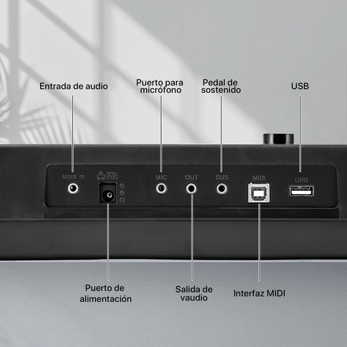 Besser Bluetooth Midi 61 Teclas Teclado Musical Piano Electrónico EP07590550 Negro