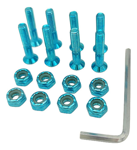 Juego De 8 Piezas De Hardware Para Monopatín, Piezas Azul