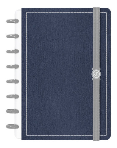 Caderno Disco Iscool Inteligente Pequeno Spot Touch Cor Aço/Azul