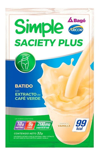 Simple Saciety Plus Batido Protéico Aporte De Saciedad 7u