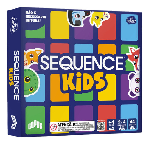 Jogo Tabuleiro Cartas Diversão Família Sequence Kids Copag