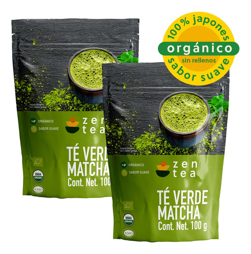 Té Verde 100% Matcha Zen Tea Orgánico 200 Grs *sin Rellenos