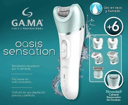 Imagen 9 de 10 de Depiladora Eléctrica Gama Oasis Sensation Inalámbrica