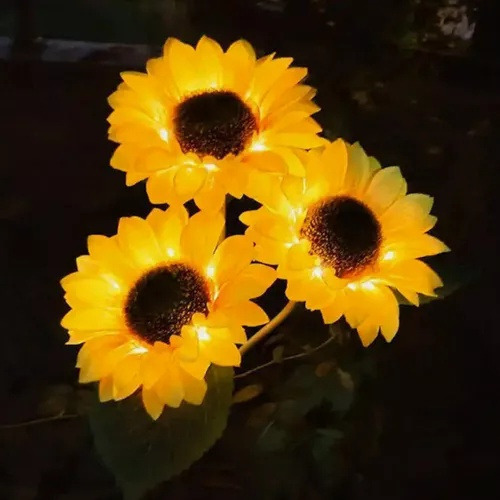 2kit Lâmpada De Gramado Para Decoração De Girassol, Led