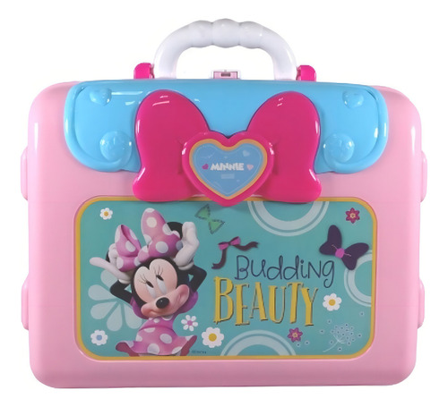Conjunto de maquiagem Minnie Mouse, mala de cômoda com acessórios