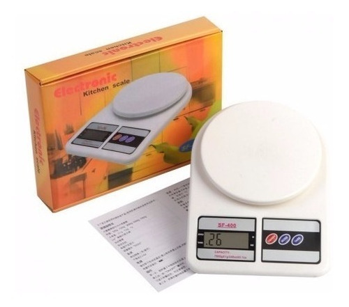 Imagen 4 de 6 de Balanza Cocina Electrónica Sf-400 10kl Kitchen Color Blanco