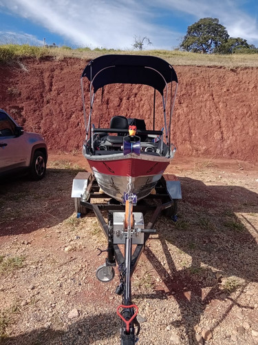 Barco Alumínio Lancha Bote Pesca Motor De Popa Carreta