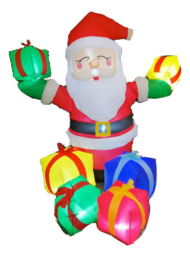 Inflable Navideño Figura Santa Claus Con Regalos 1.80m