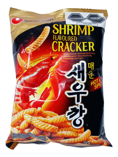Snack Coreano Sabor A Camaron Picante 75gr Nong Shim