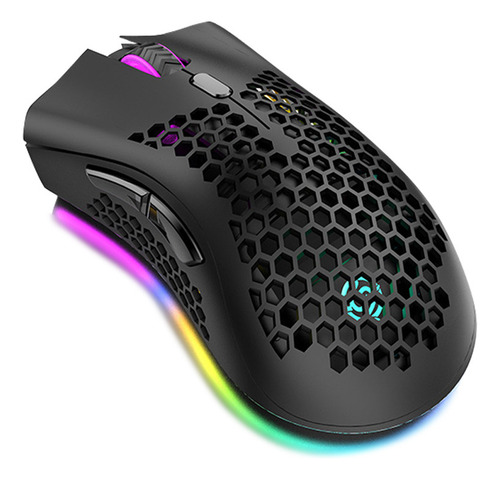K Mouse Gamer Sem Fio Recarregável Com Luzes Led