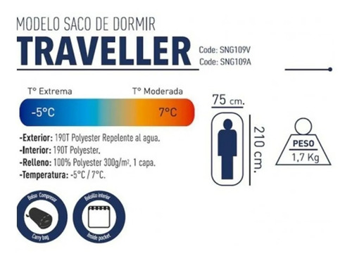 Imagen 4 de 4 de Bolsa Para Dormir National Geographic Traveller 6 Cuo Fijas