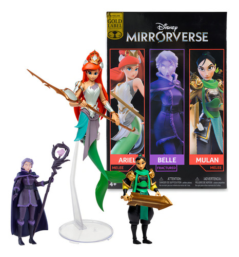 Disney Mirrorverse Mulan, Bella Y Ariel Mcfarlane