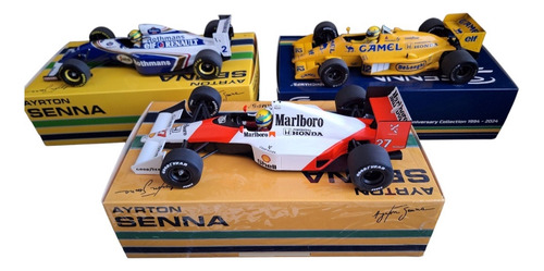 F1 Lotus 99t Mônaco Mclaren Mp4/5b Ayrton Senna 1/18 Amarelo