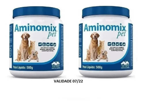 Aminomix Pet 500 Gr Kit Com 2 Unidades Vetnil