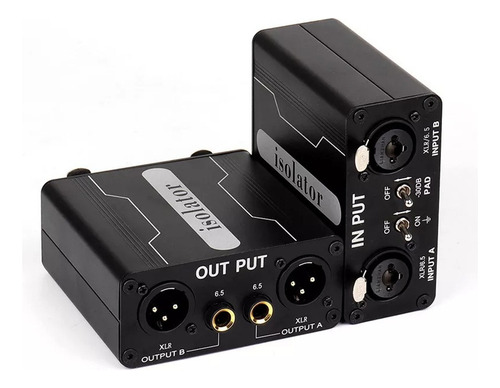 Isolador De Áudio Gx200 Mixer De Dois Canais 6.5 Xlr Audio I