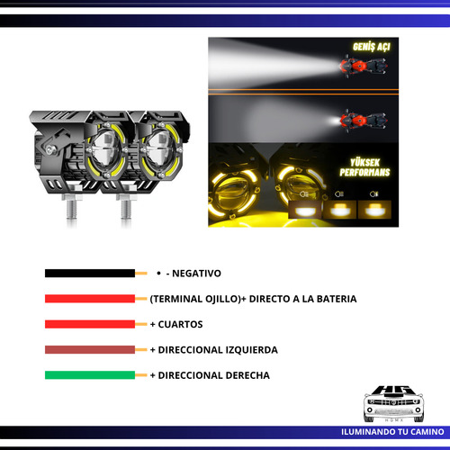 Par Faro Led Premium Exploradora Moto 80w C/ Control Estrobo