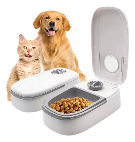  Dispensador De Alimentos Doble Automatico Perros Roro Comedero Gatos 