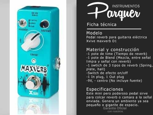 Pedal Efecto Reverb Camara Xvive Maxverb D1 Guitarra Cuota