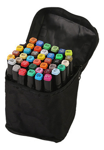 Jogo Caneta 40 Cores Colorir Marcador Desenho + Bolsa