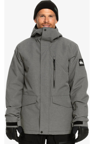 Campera Nieve Hombre Quiksilver Mission Gris Ski Snowboard M