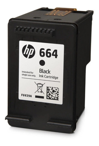 Imagen 2 de 2 de Cartucho De Tinta Hp 664 Negro Original (f6v29al)