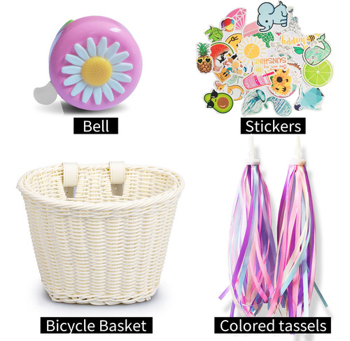 (w) Cesta Para Bicicleta, Tejida A Mano, Para Niña, En La Pa