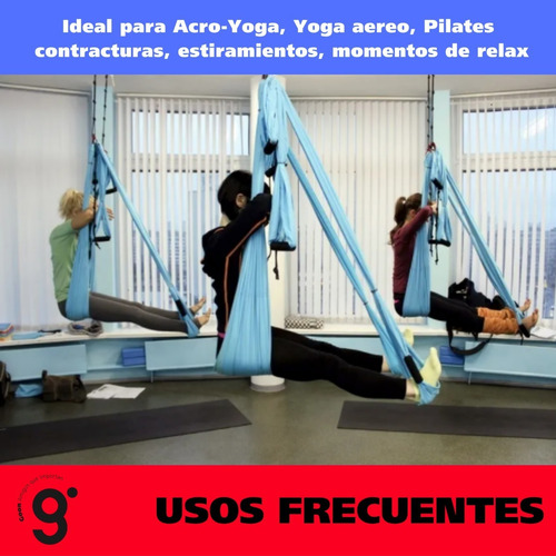 Imagen 6 de 9 de Columpio Hamaca Aero Yoga Nylon Reforzado Antidesgarre